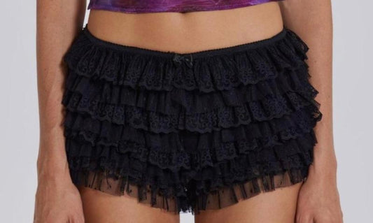 Black Ruffled Shorts