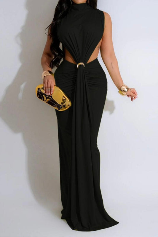 Black Gold Plated Maxi Dress