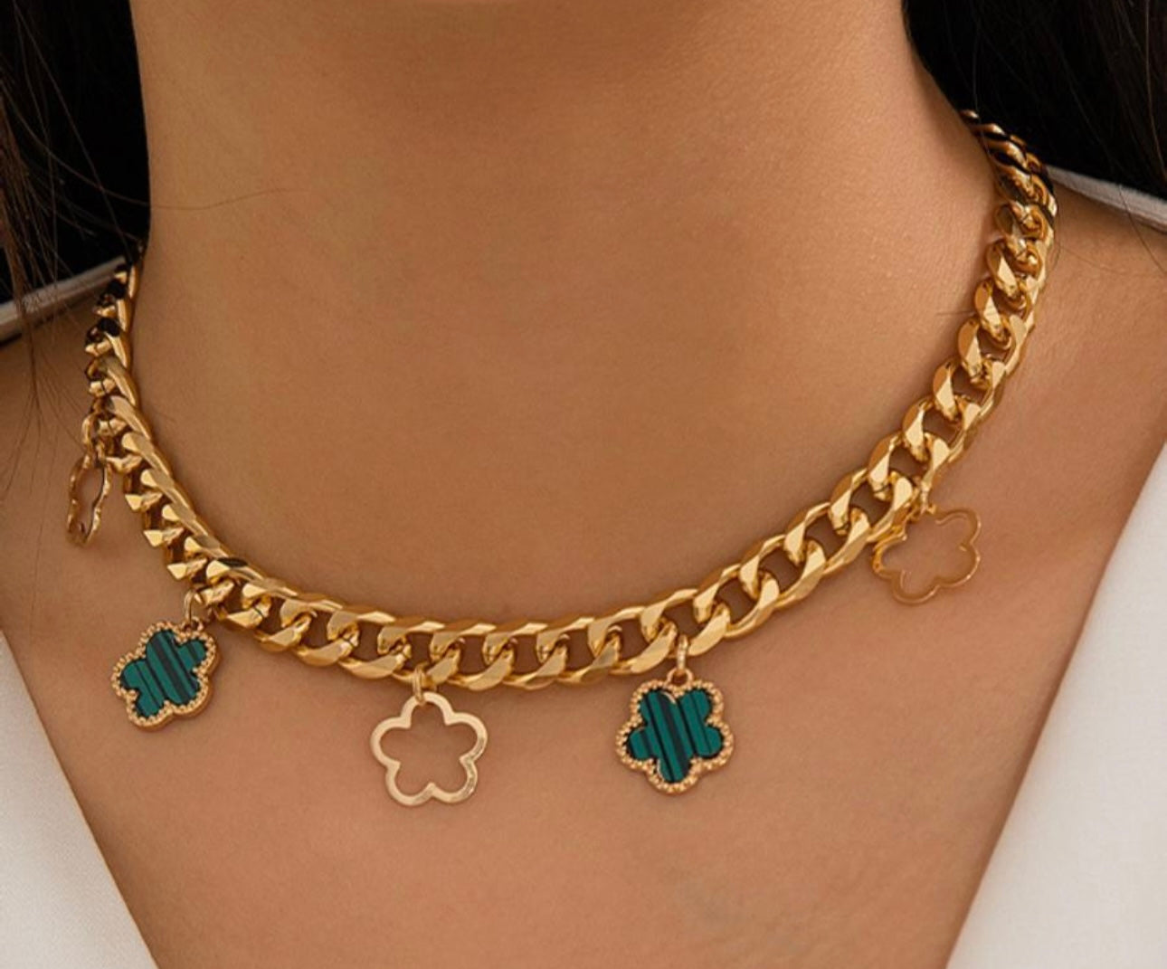 Green Clover Necklace